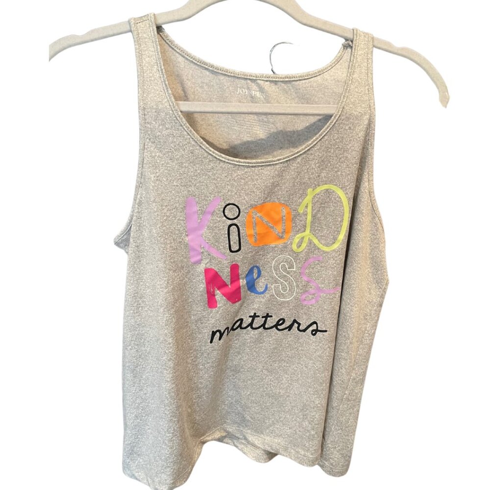 Women Joyspun Tank Top Gray with print letter Size Small 4-6
